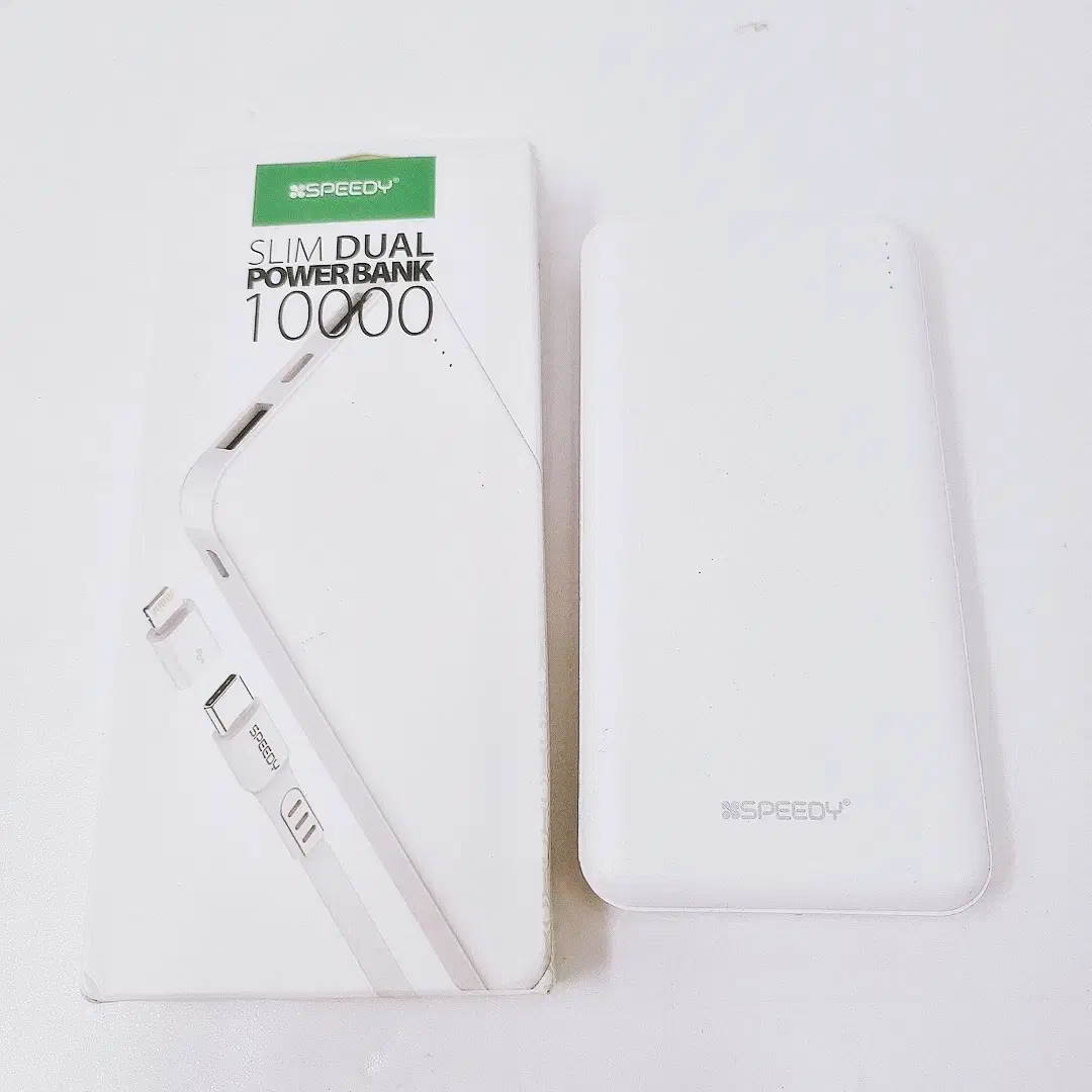 [리퍼] 스피디 슬림 듀얼 보조배터리 10000mAh 화이트